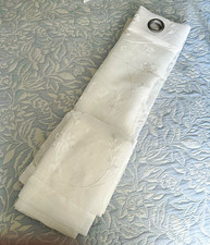 Sheer White Curtains with floral embroidery 52 x63 - 2 Panels