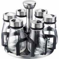 Westmark GewüRzstreuer Set Lissabon 7 Teilig Mit Rondell Aus Glas Und Edelstahl