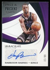 2020-21 Immaculate Harrison Barnes Past and Present Signatures Auto #/99 Kings