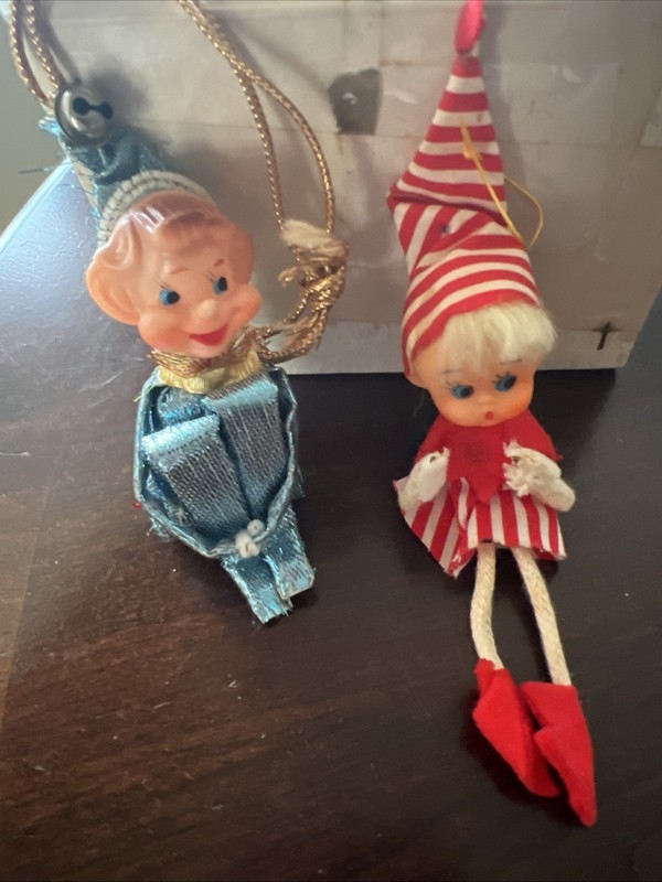 Vintage '50s - Japan - Pixie Elf - Knee Hugger Ornament + extras