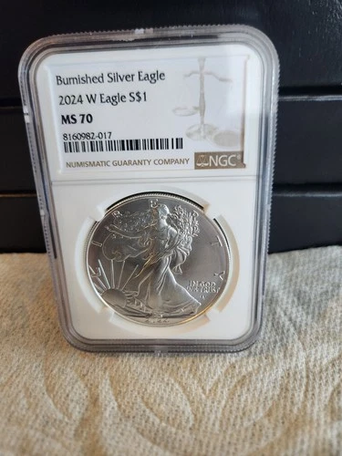 2024 W Burnished Silver Eagle NGC MS 70 Brown Label
