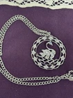Vintage Sarah Coventry Swan Lake Pendant Necklace Costume Jewelry Rhinestones