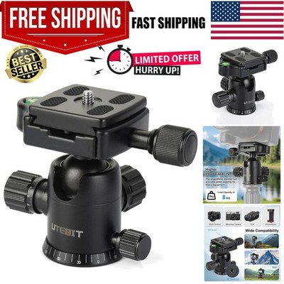 40MM Metal Tripod Ball Head with Camera Quick Release Plate Swivel 360° Camer...