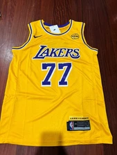 Luka Doncic #77 Stitched Yellow Lakers Jersey