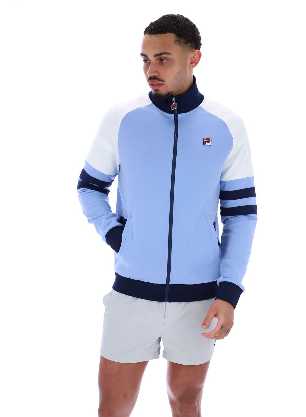 Fila Vintage Track Top FILA Founder 2 Track Jacket in Vista Blu Fila Navy Bianco