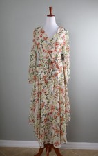 EXPRESS NWT $79 Floral Bow Belted Lined V-Neck Maxi Dress Size XS