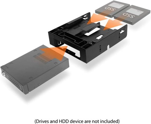 Icy Dock FLEX-FIT Trio 3.5-5.25 inch Front Bay Conversion Kit with Additional 2x - Picture 2 of 7