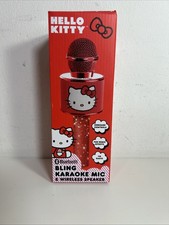 Hello Kitty Bluetooth Karaoke Microphone  Wireless Speaker USB Charging Red NIB