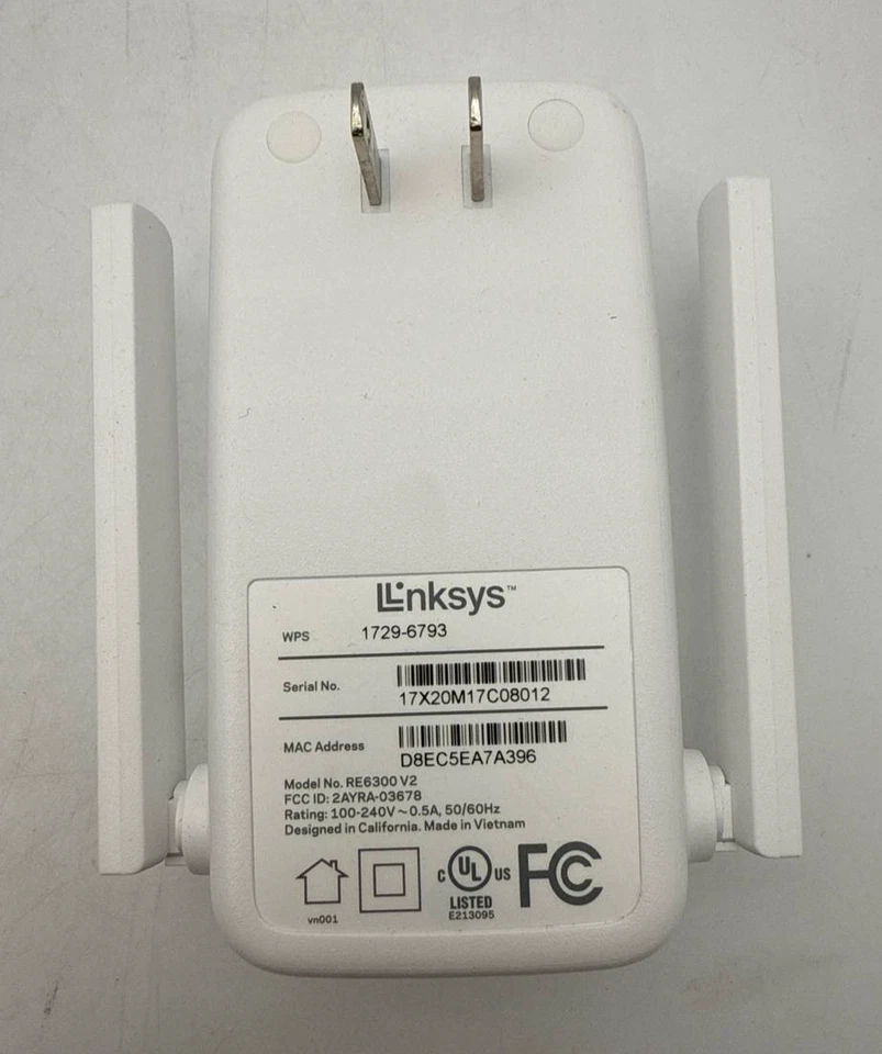 Linksys AC750 Wi-Fi Range Extender Boost RE6300 Dual-Band Gigabit Ethernet White - Image 3 of 4