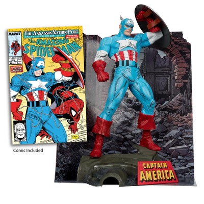 McFarlane Toys - Marvel Captain America Posierte Figur im Maßstab 1:6 mit Szene 