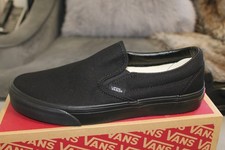 VANS CLASSIC MEN'S BLACK/BLACK SLIP ON SHOES SIZE 9