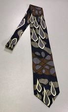 VTG 90s Cellini Uomo Silk USA Made Abstract Conceptual Multicolor Mens Tie