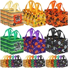 30 Pcs Halloween Tote Bags Bulk Gift Bags Candy Goodie Packaging with Handles...