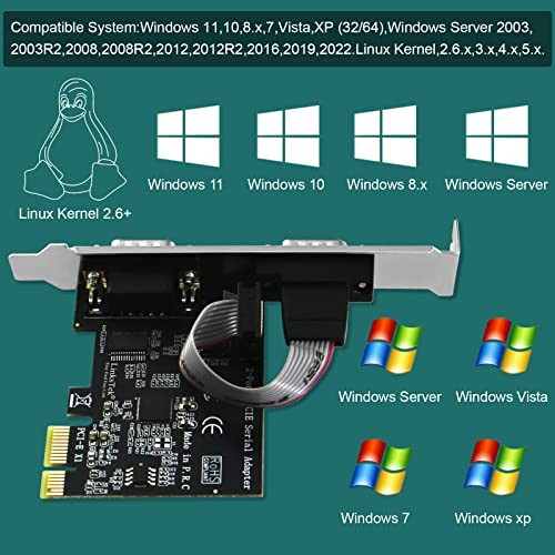 2-Port PCI Express RS-232 DB9 Serial Port Card for Windows XP, Vista,7, 8.x, - Picture 6 of 8