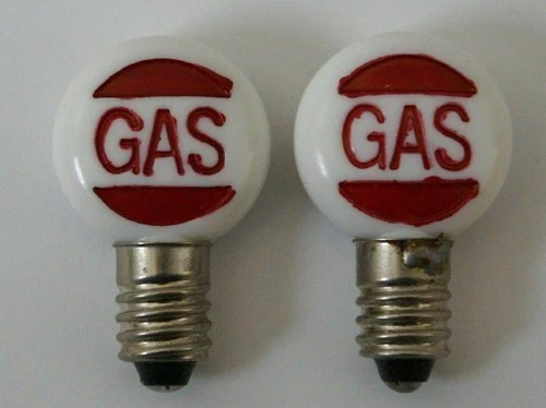 Set of 2 replacement bulbs globes  vintage marx service gas filling station.