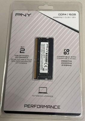 PNY 16GB DDR4 2666MHz Notebook Memory - SODIMM LAPTOP RAM