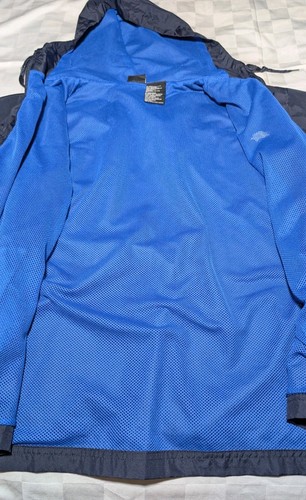 STARTER Navy Blue Track Jacket FULL ZIP Windbreaker Coat HOODED Men's Medium - Picture 6 of 13