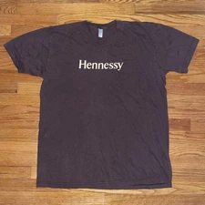 Vtg Hennessy Liquor Brown Shirt XL American Apparel Y2K