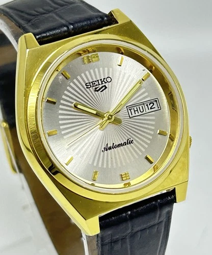 Vintage Seiko 5 Silver Dial Day-Date Automatic Movement No.6309A Men Wrist Watch