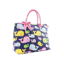 N. Gil Quilted Whale Overnight Tote Bag
