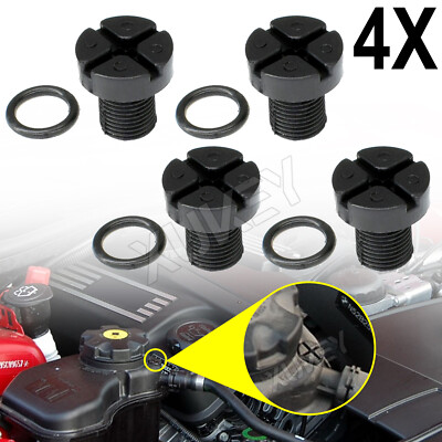 4x For BMW E36 E46 E39 E30 E38 Radiator Vent Coolant Bleeder Screw Bleed Plug