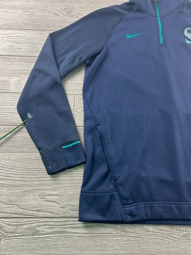 NIKE Baseball Seattle Mariners Pullover Gr. S dunkelblau 1/4 Reißverschlusstaschen Thermo - Bild 5 von 14