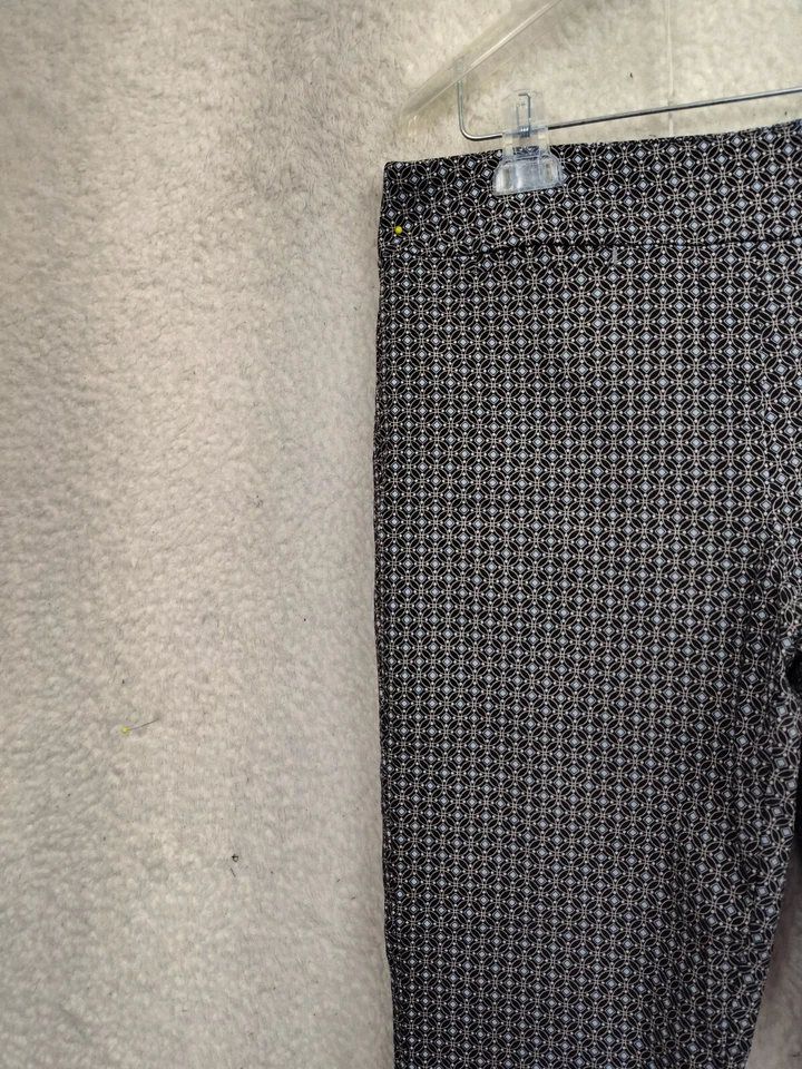 Pantalones de mujer Isaac Mizrahi grandes negros viscosa B Geo tiro medio tirar en el tobillo ajustado Foto 2 de 4