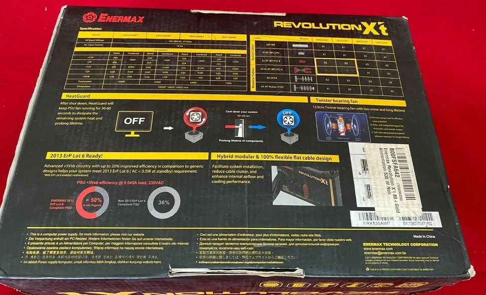 Enermax Revolution X't Gold 530W PC Power Supply ERX530AWT - Image 2 of 4