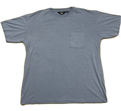 Vintage 90s Slate Blue Cotton Blend Pocket Tee Men's XL Relaxed Fit T Shirt EUC!