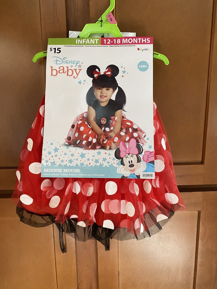 New!Never Worn!Disguise Baby Minnie Mouse 12-18  Halloween