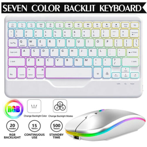 Backlit Keyboard Mouse Case Cover For iPad 5/6/7/8/9/10th 10.9 Air 4 5th Pro 11 - Picture 10 of 48
