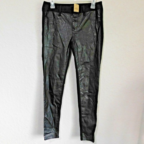 Pleather Front Black Jeggings Size 