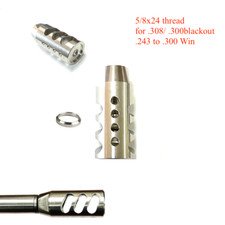 Stainless Steel .308 /308 Competition Muzzle Brake 5/8x24 Thread w/ Washer U.S.