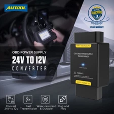 New10Pcs/lot Autool Converter Adapter Convert 24v to 12v OBDII Adapter Connector