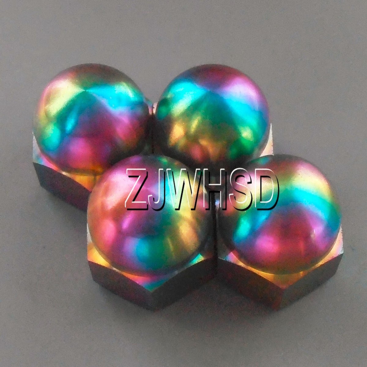 4pcs M8 Rainbow Ti Titanium Acorn Hex Cap Nut / Aerospace Grade