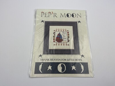 Pep r moon Thank Heaven For Little Boys Punch Needle And Cross Stitch Pattern