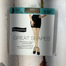No Nonsense Great Shapes All Over Shaper Sheer Toe Size C Beige Mist AH1000