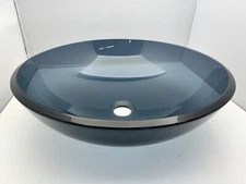 Decolav 1112T-TBK Translucence Black  Glass Above counter Round Bathroom sink