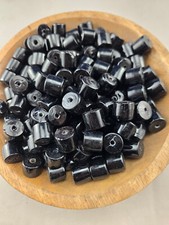 130 PCS BLACK TUBE GLASS BEADS JEWELRY CRAFT MAKING LOOSE BEADS