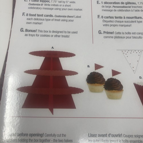Treat Table Kit Cupcake Stand 12 Cupcake Picks Banner 4 Snack Boxes Cake Topper - Picture 9 of 11