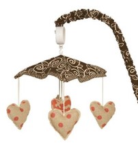 Baby Mobile for Crib Nursery Decor Girls Boys Floral Heart Animal Polka Dot