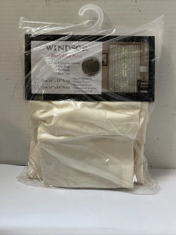 Windsor Pinch Panel Plisado Cortina 34 x 84 Marfil Foto 2 de 2