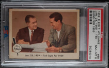 1959 Fleer Ted Williams 68 Ted Signs For 1959 HOF.  PSA 8 NMMT.  (TX6763).