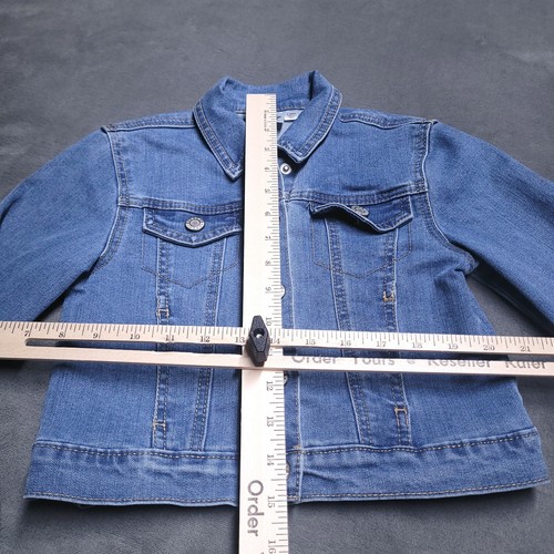 Tweety Bird Looney Tunes Sz 6 Jean Denim Jacket Kids That's All Folks Button - Picture 9 of 10