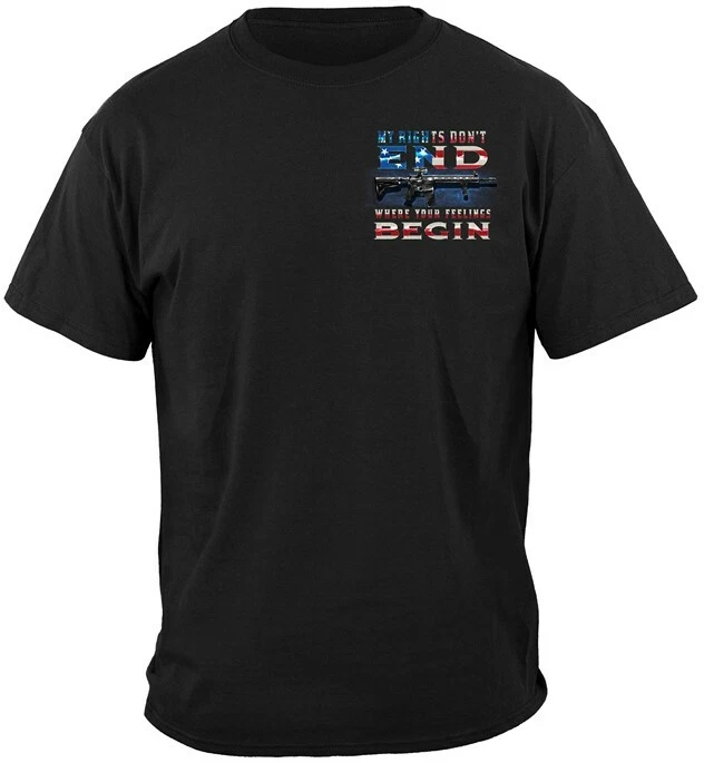 2nd Amendment Shirt My Rights Don't End Where your Feelings Begin American Flag - Image 2 of 3