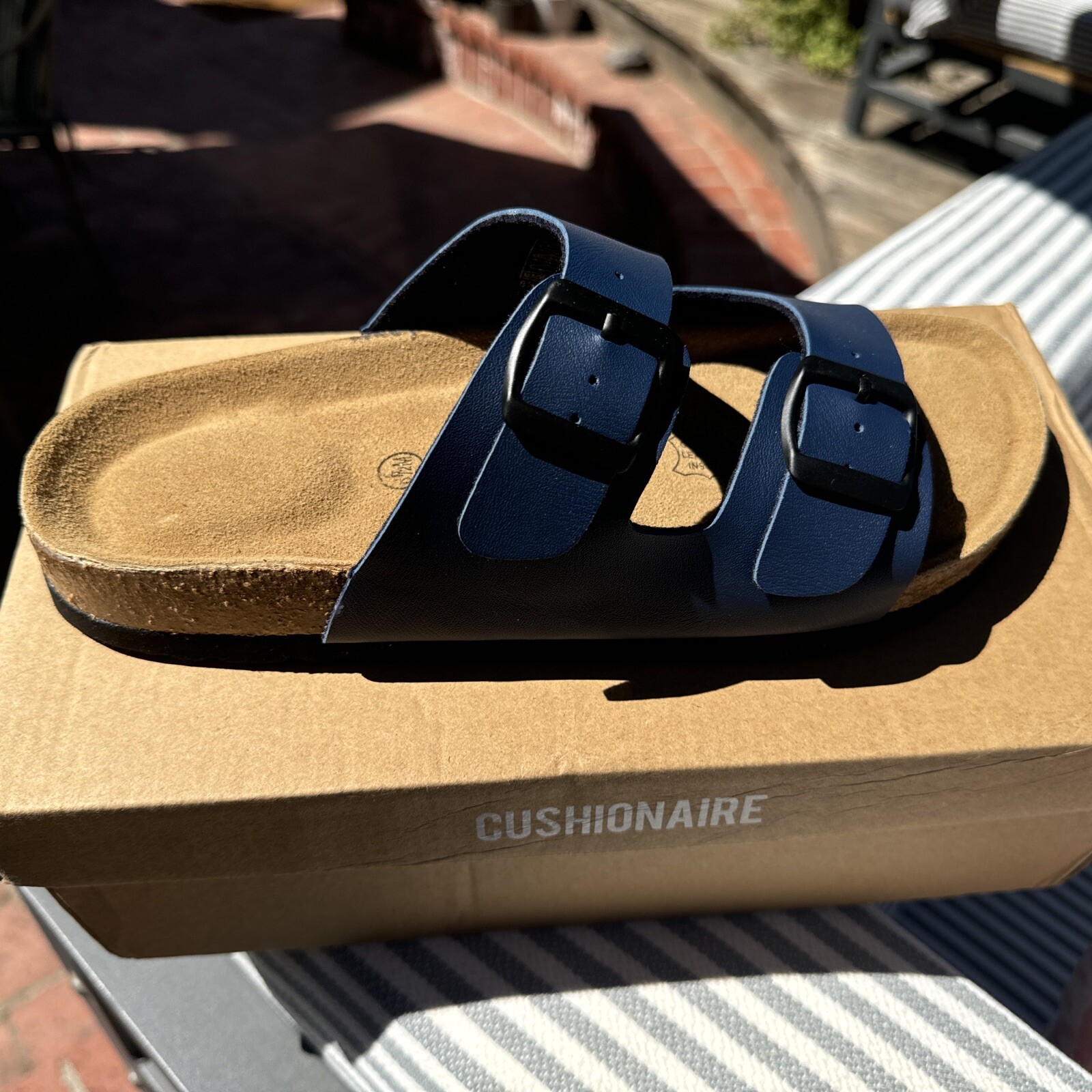 CUSHIONAIRE LANE CORK FOOTBED SANDAL NAVY BLUE  RIGHT FOOT ONLY Free Shipping!