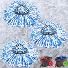 3x Replacement Microfiber Mop Head Wring Refill For O-Cedar RinseClean Spin Mop