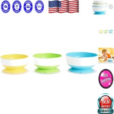 3 Count Suction Bowl Set for Babies, Prevent Messes with Strong Suction Base