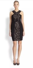 NWT BcbgMaxAzria Halter Lace Black Above The Knee Cocktail/Evening Dress Size 8