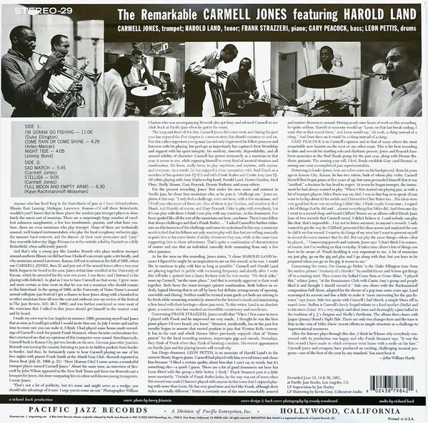ワールドワイドLP Carmell Jones, Harold Land The Remarkable Carmell Jones B003457901 Pacific Jazz, Pacific Jazz, Pacific Jazz /00260 Amazon.com: The Remarkable Carmell Jones (Blue Note Tone